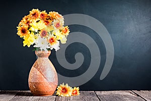 Chrysanthemum in ceramic vase