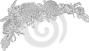 chrysanthemum flower corner ornament