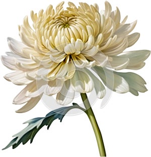 Chrysanthemum flower, Watercolor painting of a Chrysanthemum flower. AI-Generated.