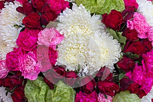 Chrysanthemum and roses in wedding day