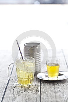 Chrysanthemum tea on table