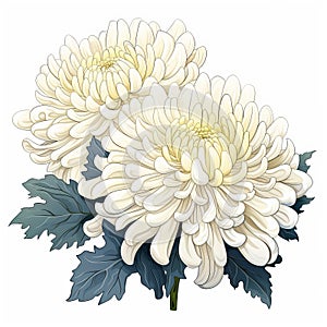 Chrysanthemum Vector Illustration: Subtle Realism With Photorealistic Detail