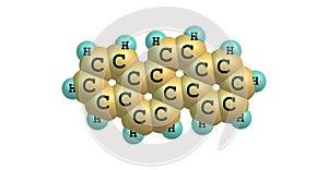 Chrysene molecular structure on white background