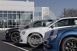 Chrysler 300 display at a Stellantis dealership. Chrysler offers the 300 in Touring, Touring L, S and C models