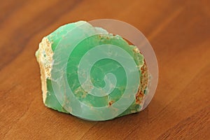 Chrysoprase is a natural stone mineral, a collection of natural