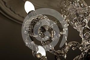 Chrystal chandelier close-up.