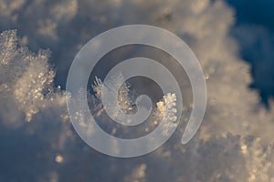 chrystals of ice, beautiful detail in backlight