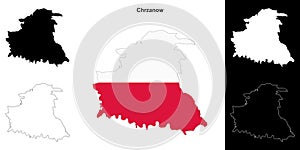 Chrzanow outline map