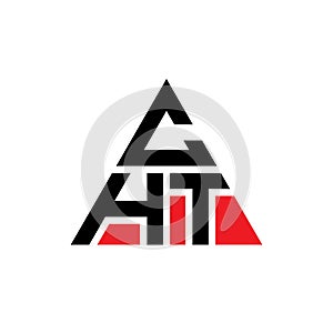 CHT triangle letter logo design with triangle shape. CHT triangle logo design monogram. CHT triangle vector logo template with red