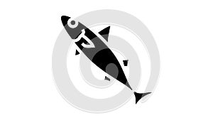 chub mackerel glyph icon animation