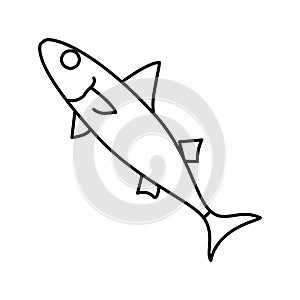 chub mackerel line icon vector illustration