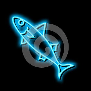 chub mackerel neon glow icon illustration