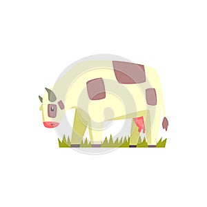 Chubby Cow Toy Farm Animal Cute Sticker