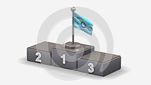 Chubut 3D waving flag illustration on winner podium.