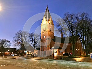 The chuch - nightshot  in the Herning,Denmark