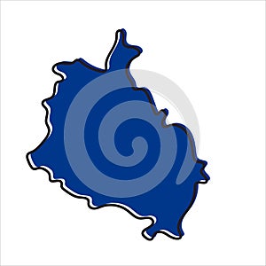 Chukha district of Bhutan vector map illustration