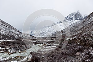 Chukhung valley on Everest Base Camp trek at.