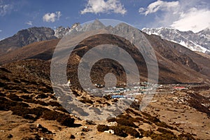 Chukhung village at the foot of Nagarsthang peak.