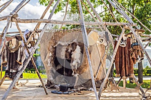 Chukotka national yaranga, home of the inhabitants of the far north of animal skins