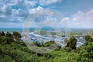 Chumphon Thailand, Khao Matsee Viewpoint view over ocean of Chumphon