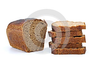 Chunk of rye bread with anise and some slices