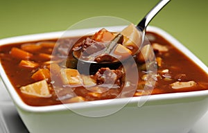 Chunky beef and vegetable soup