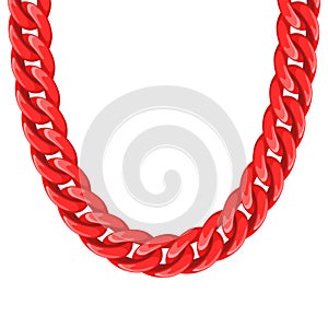 Chunky chain plastic red necklace or bracelet photo