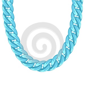 Chunky chain plastic turquoise necklace or