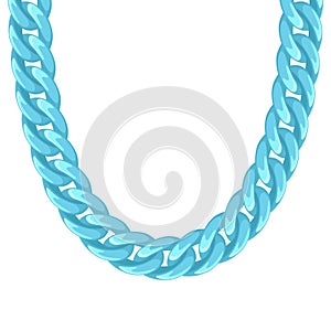 Chunky chain plastic turquoise necklace or photo