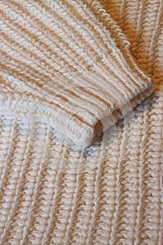 Chunky Ivory Color Sweater Macro View