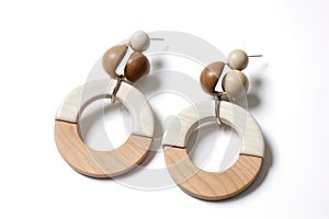 Chunky Oversized Earrings Modern Boho Feel Made From Natural Materials. Generative AI