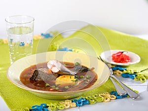 Chupin de pescado, a traditional Peruvian soup