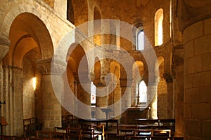 Interior of old stone church