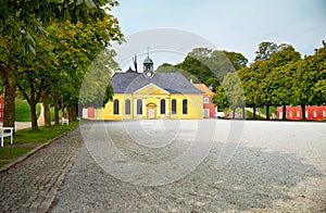 The church and adjacent prison in Kastellet, Copenhagen.