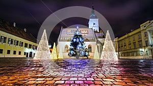 Church Advent Zagreb Christmas lights Croatia