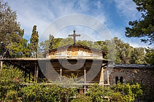 Church of Agios Dimitrios Loumbardiaris at Filopappou hill in Athens, Greece