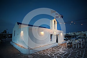 Church of Agios Nikolaos n the charming port of Naoussa, Paros Island