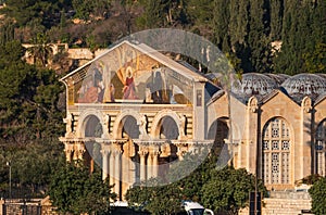 Church of All Nations in garden of Gethsemane, Jerusalem, Israel