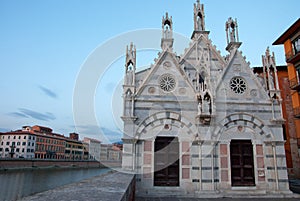 Church along the Arno river, pisa photo