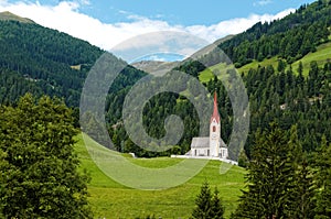 Church in Alpine valley