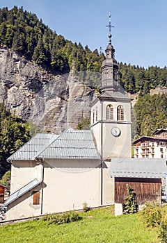 Church in the Alps mountains