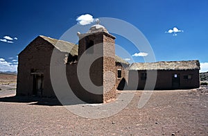 Church on Altiplano in Bolivia, Bolivia photo