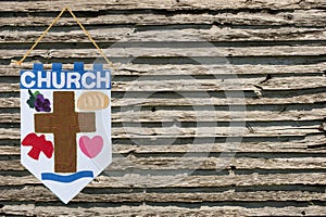 Church Announcements With Wooden Background Effect