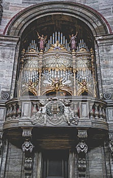 Church architecture in Copenhagen, capital in Denmark