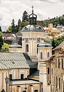Church of the assumption, Banska Stiavnica, yellow filter