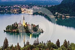 The church of Assumption in Lake Bled, Slovenia