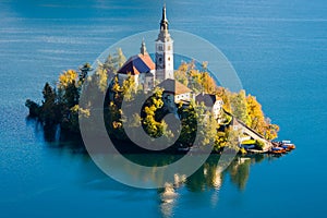 Church of the Assumption of Maria in Lake Bled, Slovenia photo