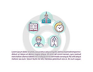 Church attendance concept icon with text