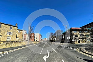 Church Bank Road, as it climbs out of the centre of, Bradford, Yorkshire, UK