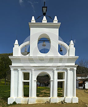 Church bell gable tower structure in La Pena de Arias Montano